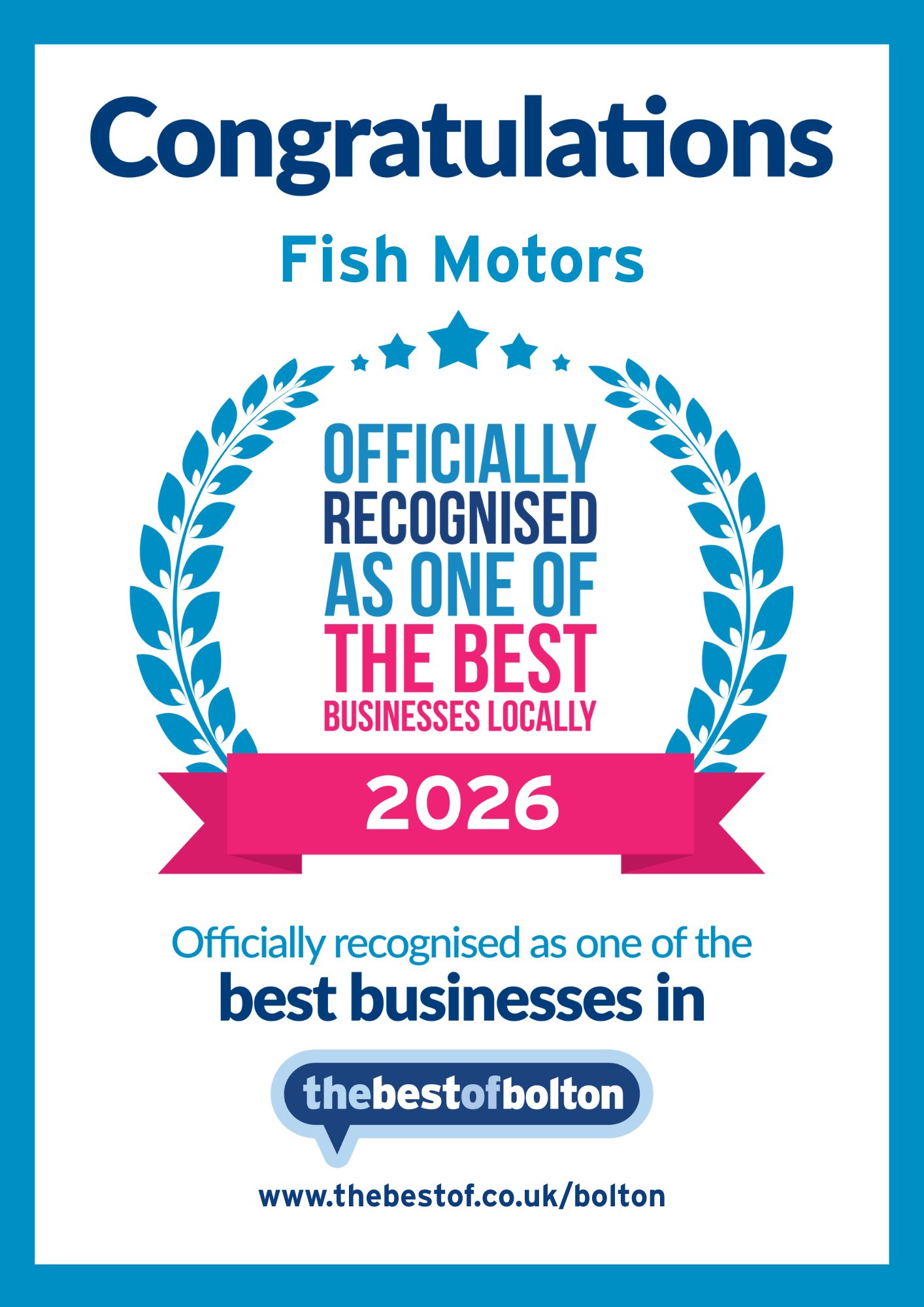 Fish Motors Award winning dealership